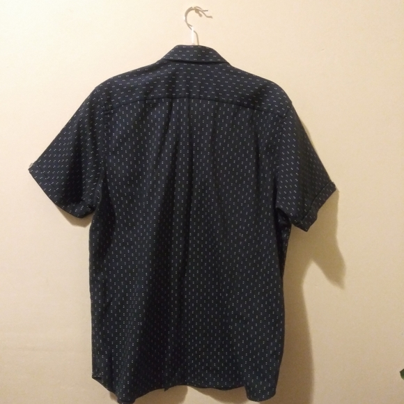 Ted Baker London Button Down Navy & White Short Sleeved Shirt - Picture 5 of 7